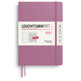 Kalender Weekly Planner & Notebook 2027 A5 Dusty Rose i gruppen Papir & Blokke / Kalendere / 12 mdr kalendere hos Pen Store (137514)