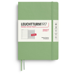 Kalender Weekly Planner & Notebook 2027 A5 Sage i gruppen Papir & Blokke / Kalendere / 12 mdr kalendere hos Pen Store (137519)