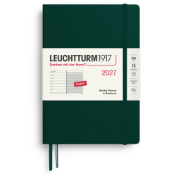 Kalender Weekly Planner & Notebook 2027 A5 Forest Green i gruppen Papir & Blokke / Kalendere / 12 mdr kalendere hos Pen Store (137521)