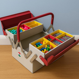 Toolbox Atena Grey/Red i gruppen Hobby & Kreativitet / Organisere / Oppbevaringsbokser hos Pen Store (137547)