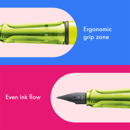 Safari Fyldepen Neon Yellow i gruppen Penne / Fine Writing / Fyldepenne hos Pen Store (137577_r)