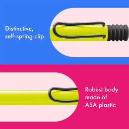 Safari Kuglepen Neon Yellow i gruppen Penne / Fine Writing / Kuglepenne hos Pen Store (137580)