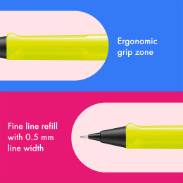 Safari Stiftblyant 0.5 Neon Yellow i gruppen Penne / Skrive / Stiftblyanter hos Pen Store (137582)