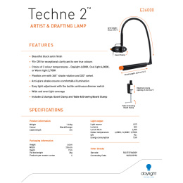 Techne 2 Artist & Drafting Lamp i gruppen Hobby & Kreativitet / Hobbytilbehør / Belysning hos Pen Store (137590)