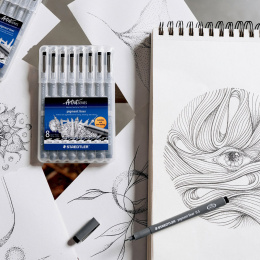 Pigment Liner sæt 8 stk i gruppen Penne / Kunstnerpenne / Fineliners hos Pen Store (137608)