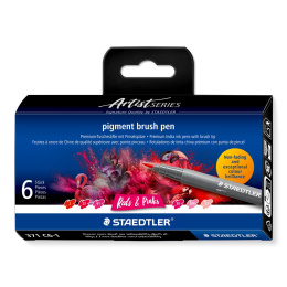 Pigment Arts Brush Pen 6-sæt Red/Pink i gruppen Penne / Kunstnerpenne / Penselpenne hos Pen Store (137610)