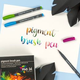 Pigment Arts Brush Pen 6-sæt Basic i gruppen Produktserie / Staedtler Artist Series hos Pen Store (137619)