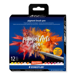Pigment Arts Brush Pen 12-sæt Warm i gruppen Penne / Kunstnerpenne / Penselpenne hos Pen Store (137624)