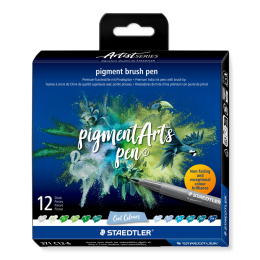 Pigment Arts Brush Pen 12-sæt Cool i gruppen Penne / Kunstnerpenne / Penselpenne hos Pen Store (137625)