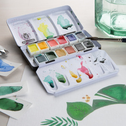 Akademie Aquarell Half Pans 12-sæt i gruppen Kunstnerartikler / Kunstnerfarver / Akvarelmaling / Akvarelfarve i kop hos Pen Store (137800)