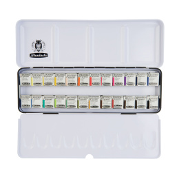 Akademie Aquarell Half Pans 24-sæt i gruppen Kunstnerartikler / Kunstnerfarver / Akvarelmaling / Akvarelfarve i kop hos Pen Store (137802)