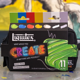Akrylmaling Basics Mixed Media Set 5x22 ml i gruppen Kunstnerartikler / Kunstnerfarver / Akrylmaling hos Pen Store (137827)