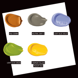 Akrylmaling Basics Fabric Painting 5 x 22 ml i gruppen Kunstnerartikler / Kunstnerfarver / Akrylmaling hos Pen Store (137830)