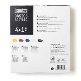 Akrylmaling Basics Set 4x75 ml + 1x118 ml i gruppen Kunstnerartikler / Kunstnerfarver / Akrylmaling hos Pen Store (137838)