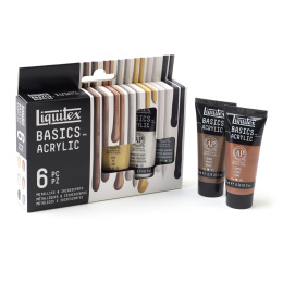 Akrylmaling Metallic & Iridescent Set Tubes 6x22 ml i gruppen Kunstnerartikler / Kunstnerfarver / Akrylmaling hos Pen Store (137840)