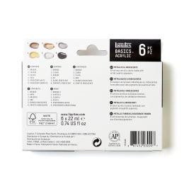 Akrylmaling Metallic & Iridescent Set Tubes 6x22 ml i gruppen Kunstnerartikler / Kunstnerfarver / Akrylmaling hos Pen Store (137840)