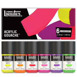 Gouachemaling Fluorescent Set 6x59 ml i gruppen Kunstnerartikler / Kunstnerfarver / Gouache hos Pen Store (137842)