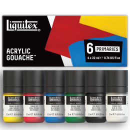 Gouachefarve Primaries Sæt 6x22 ml i gruppen Kunstnerartikler / Kunstnerfarver / Gouache hos Pen Store (137844)
