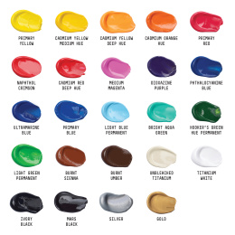 Akrylmaling Basics Set 24x22 ml i gruppen Kunstnerartikler / Kunstnerfarver / Akrylmaling hos Pen Store (137849)