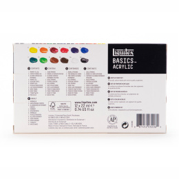 Akrylmaling Basics Set 12x22 ml i gruppen Kunstnerartikler / Kunstnerfarver / Akrylmaling hos Pen Store (137850)