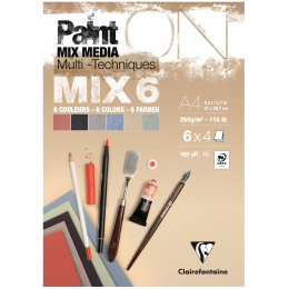 Paint'ON Multiteknik Mix6 A4 i gruppen Papir & Blokke / Kunstnerblokke / Mixed media-blokke hos Pen Store (137964)