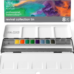 Professional Akvarelfarve Revival 1/2-kop 8-sæt + 16 tomme kopper i gruppen Kunstnerartikler / Kunstnerfarver / Akvarelmaling / Akvarelfarve i kop hos Pen Store (137998)