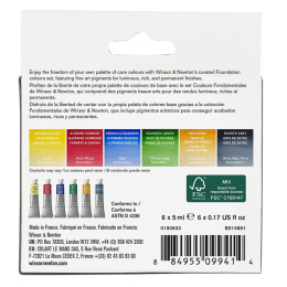 Professional Akvarelfarve Tube 5 ml Foundation 6-sæt i gruppen Kunstnerartikler / Kunstnerfarver / Akvarelmaling / Akvarelfarve i tube hos Pen Store (138000)