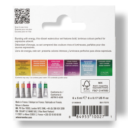 Professional Akvarelfarve Tube 5 ml Vibrant 6-sæt i gruppen Kunstnerartikler / Kunstnerfarver / Akvarelmaling / Akvarelfarve i tube hos Pen Store (138007)