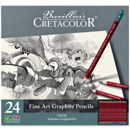 Cleos Fine Art Graphite 24-sæt i gruppen Kunstnerartikler / Kridt og blyanter / Grafit og blyant hos Pen Store (138023)