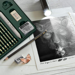 Blyertsset Pitt Graphite Matt + Castell 9000 20-set i gruppen Kunstnerartikler / Kridt og blyanter / Grafit og blyant hos Pen Store (138032)