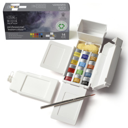 Professional Akvarelfarve 1/2-kop Field Box 12-sæt i gruppen Kunstnerartikler / Kunstnerfarver / Akvarelmaling / Akvarelfarve i kop hos Pen Store (138038)