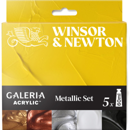 Galeria Akrylmaling 5x60ml Metallic set i gruppen Kunstnerartikler / Kunstnerfarver / Akrylmaling hos Pen Store (138040)