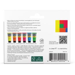 Galeria Akrylmaling 6x20ml Fluo set i gruppen Kunstnerartikler / Kunstnerfarver / Akrylmaling hos Pen Store (138042)