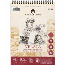 Skitseblok spiral Velata 90g 18x26 cm i gruppen Papir & Blokke / Kunstnerblokke / Tegnings- og skitseblokke hos Pen Store (138043)