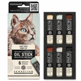 Oil Stick Mini 6-sæt Tabby cat i gruppen Kunstnerartikler / Kridt og blyanter / Oliekridt hos Pen Store (138062)