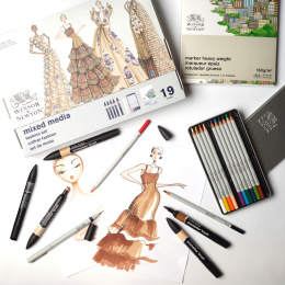 Mixed Media Fashion Set 19 dele i gruppen Penne / Kunstnerpenne / Illustrationmarkers hos Pen Store (138078)