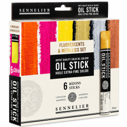 Oil Stick Flurescent & Metallics 6-sæt  i gruppen Kunstnerartikler / Kridt og blyanter / Oliekridt hos Pen Store (138093)