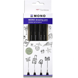 Fineliner MONO Drawing Fine 4-sæt i gruppen Penne / Skrive / Fineliners hos Pen Store (138132)