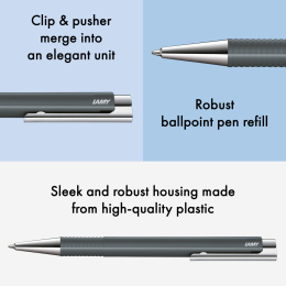 Logo M+ Anthracite Kuglepen i gruppen Penne / Fine Writing / Kuglepenne hos Pen Store (138240)