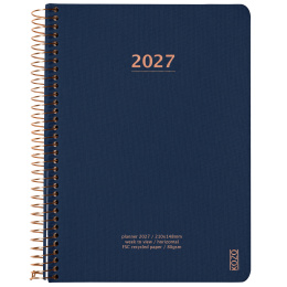 Kalender 2027 A5 Weekly Navy  i gruppen Papir & Blokke / Kalendere / 12 mdr kalendere hos Pen Store (138268)