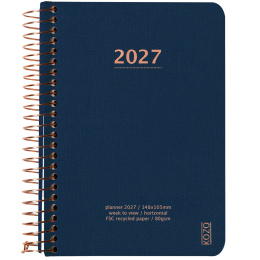 Kalender 2027 A6 Weekly Navy i gruppen Papir & Blokke / Kalendere / 12 mdr kalendere hos Pen Store (138269)