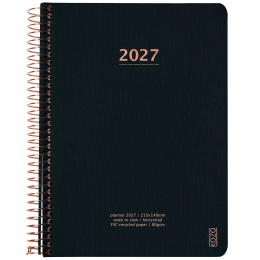 Kalender 2027 A5 Weekly Black i gruppen Papir & Blokke / Kalendere / 12 mdr kalendere hos Pen Store (138272)