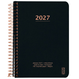 Kalender 2027 A6 Weekly Black i gruppen Papir & Blokke / Kalendere / 12 mdr kalendere hos Pen Store (138273)