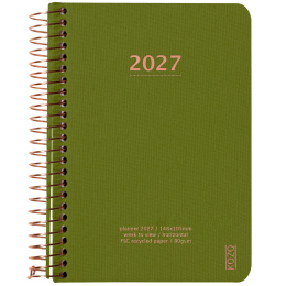 Kalender 2027 A6 Weekly Olive Green i gruppen Papir & Blokke / Kalendere / 12 mdr kalendere hos Pen Store (138278)