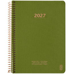 Kalender 2027 A5 Weekly Olive Green i gruppen Papir & Blokke / Kalendere / 12 mdr kalendere hos Pen Store (138280)