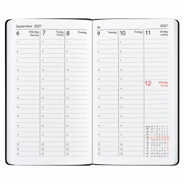 Kalender Björn 2027 Slim Weekly Vertikal Sort i gruppen Papir & Blokke / Kalendere / 12 mdr kalendere hos Pen Store (138285)