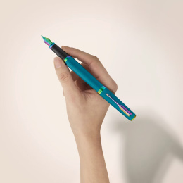 Meridian Teal/Rainbow Fyldepen i gruppen Penne / Fine Writing / Eksklusive penne hos Pen Store (138327_r)