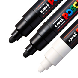 PC-7M Black/White 3-sæt i gruppen Penne / Kunstnerpenne / Illustrationmarkers hos Pen Store (poscaPC7M_set)